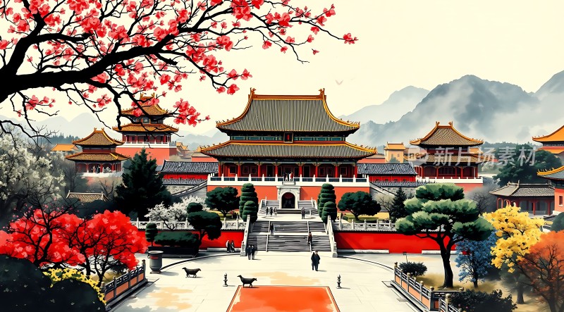 春意盎然古建筑