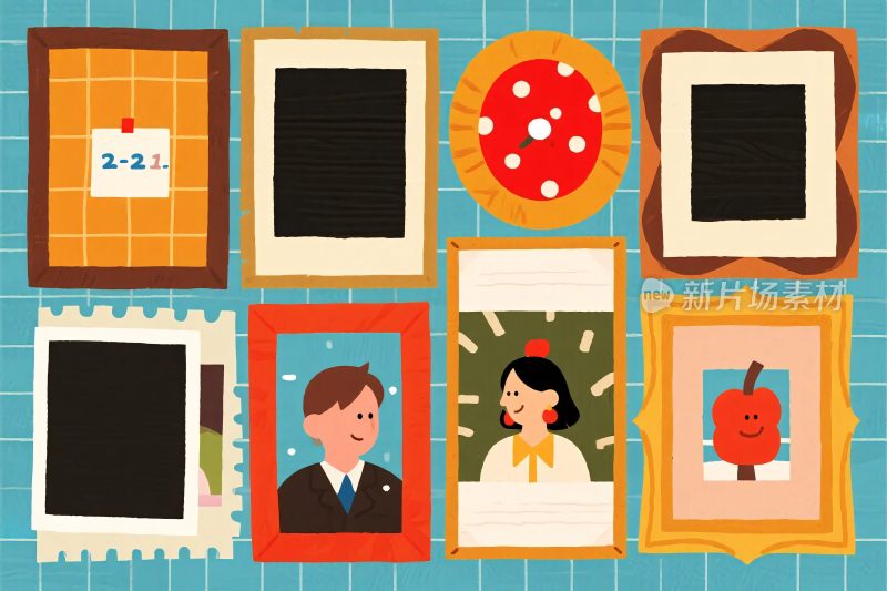 多彩相框插画集合