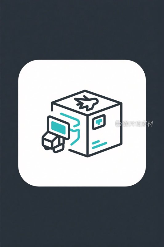 箱子与链接图标插画