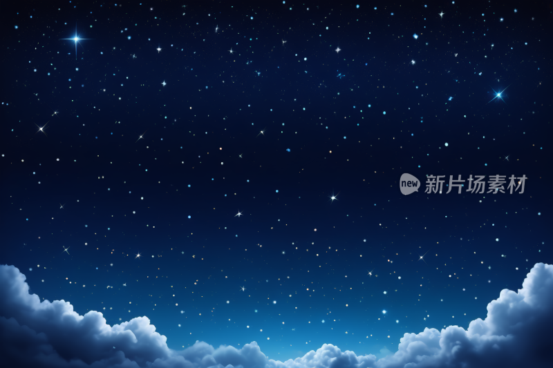 星空夜空云彩和星星高清背景图片