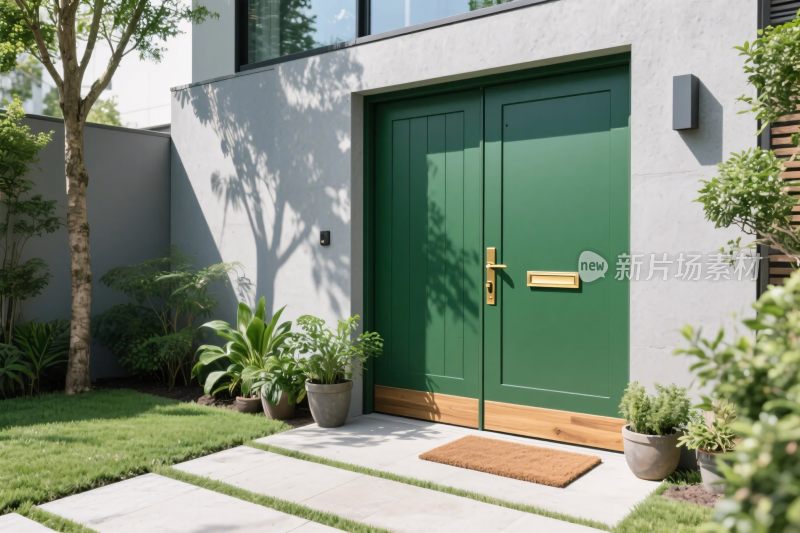 现代住宅绿色大门景观