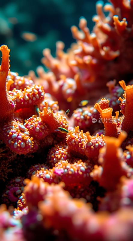 珊瑚丛中探出头的小鱼
