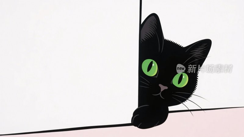 卡通黑猫插画