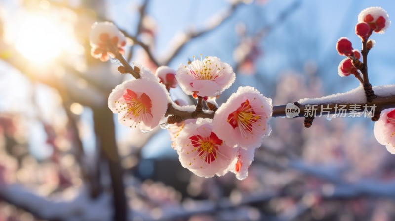 冬天的梅花腊梅特写