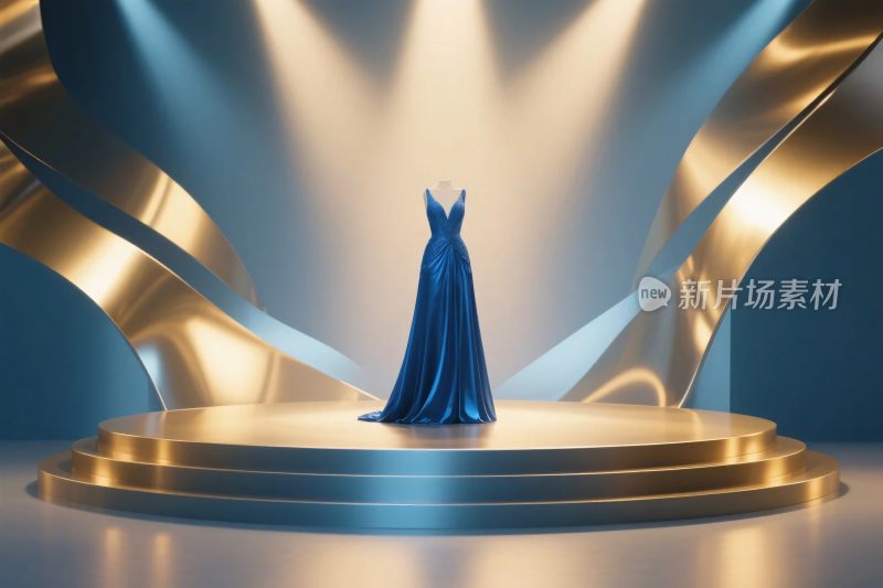 舞台上的蓝色华丽礼服