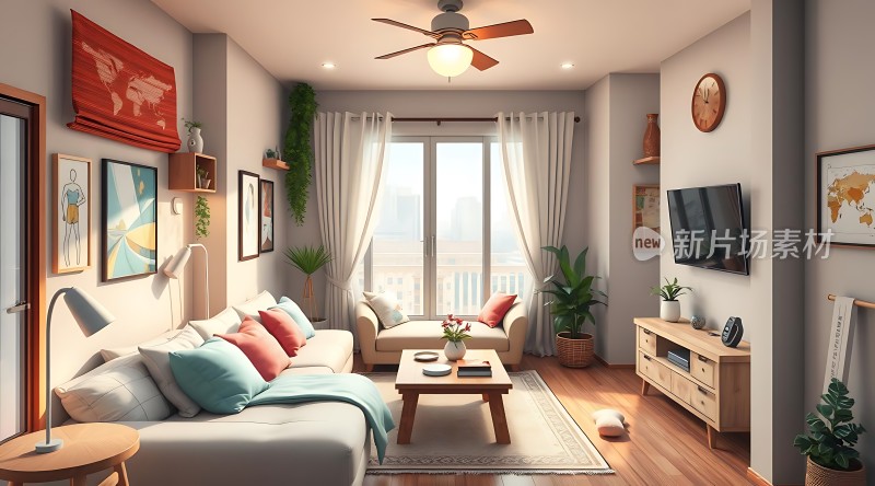 温馨客厅舒适生活空间