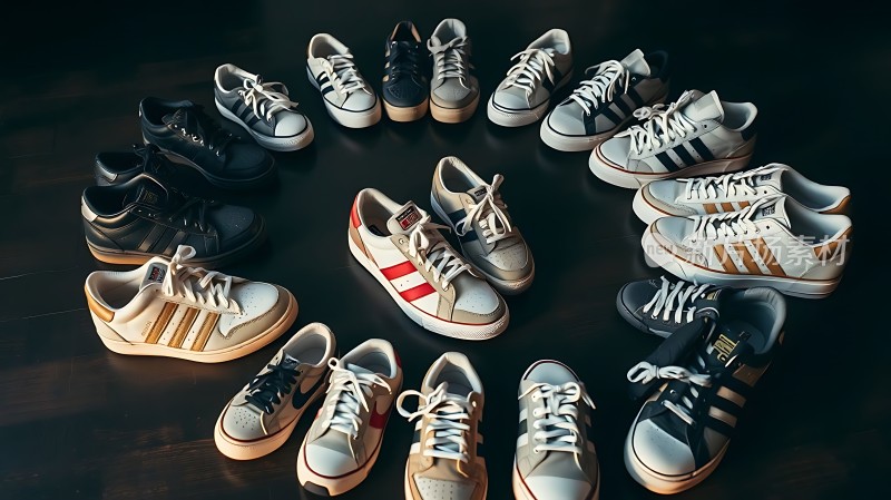 多样运动鞋展示