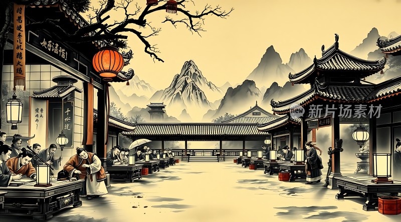 古风集市繁华景象