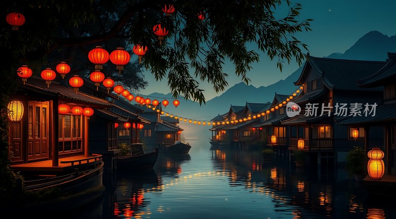 古色古香水乡夜色