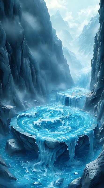 冰封峡谷碧波荡漾