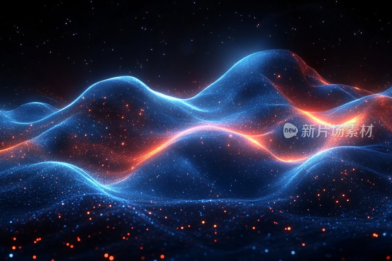 梦幻炫彩流动光波背景