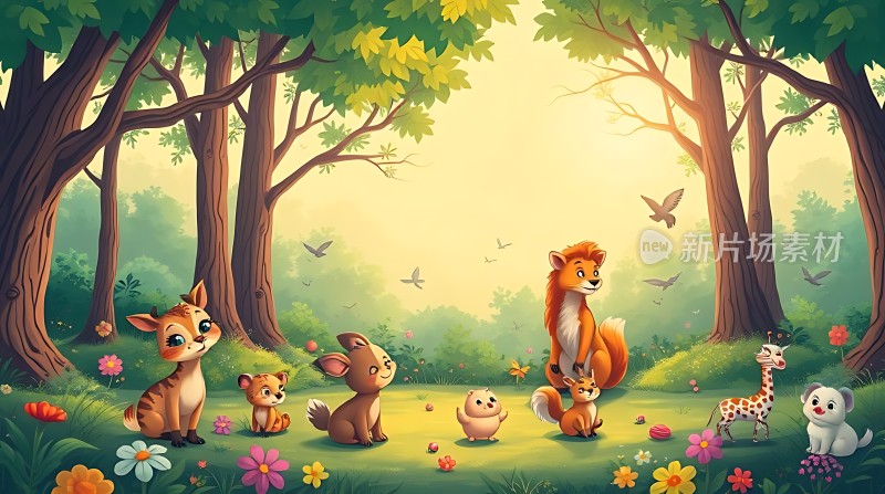 森林里的动物聚会