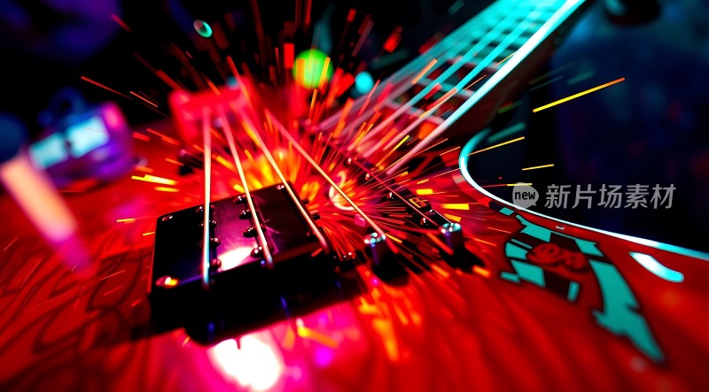 新片场素材 火花四溅的电吉他