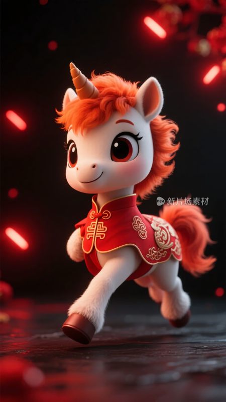 奔跑的卡通小马形象