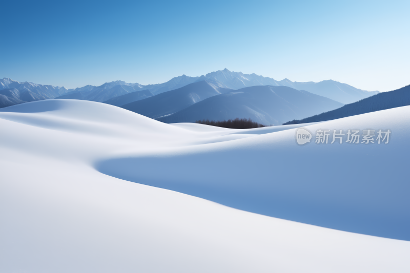 雪景群山蓝天高清背景图片