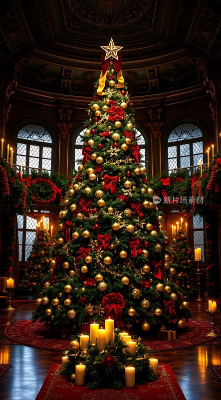 圣诞树下的温馨夜晚