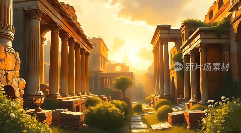 古罗马辉煌日落