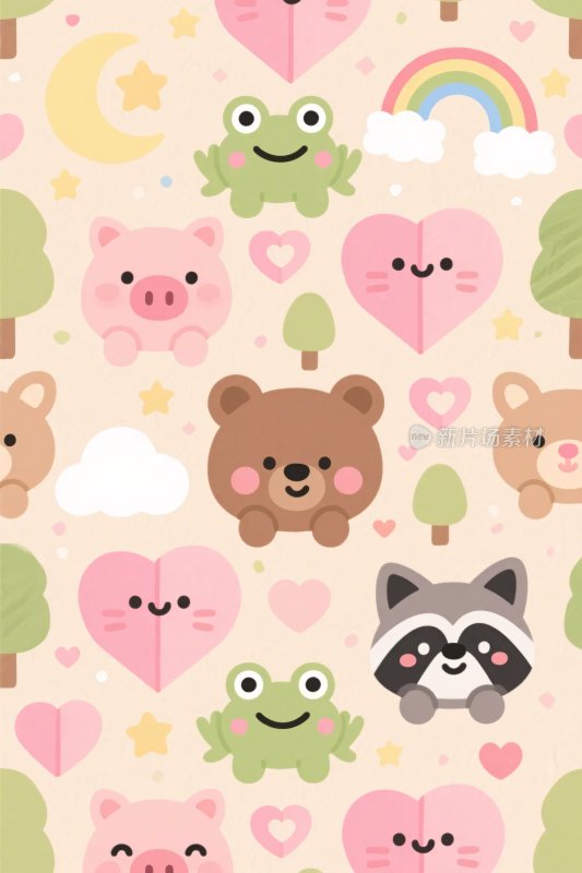 可爱卡通动物图案