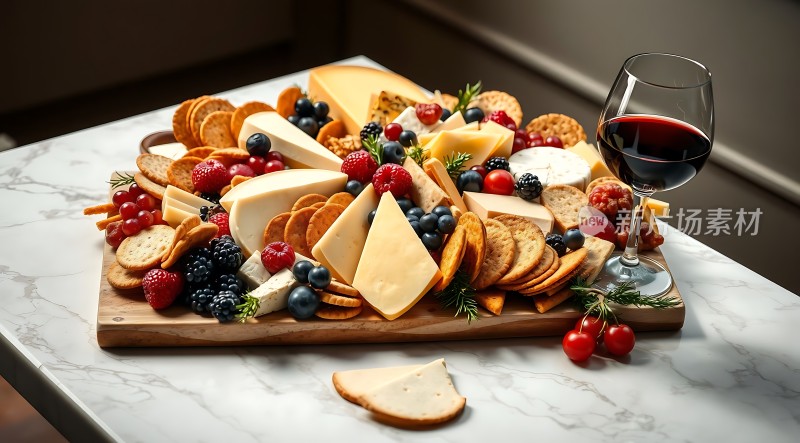 美酒奶酪拼盘水果饼干盛宴