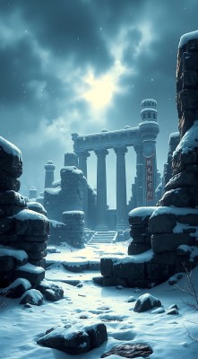 雪地古建筑遗迹 雪地古建筑遗迹