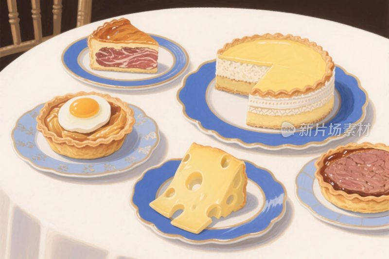 美食甜点插画场景