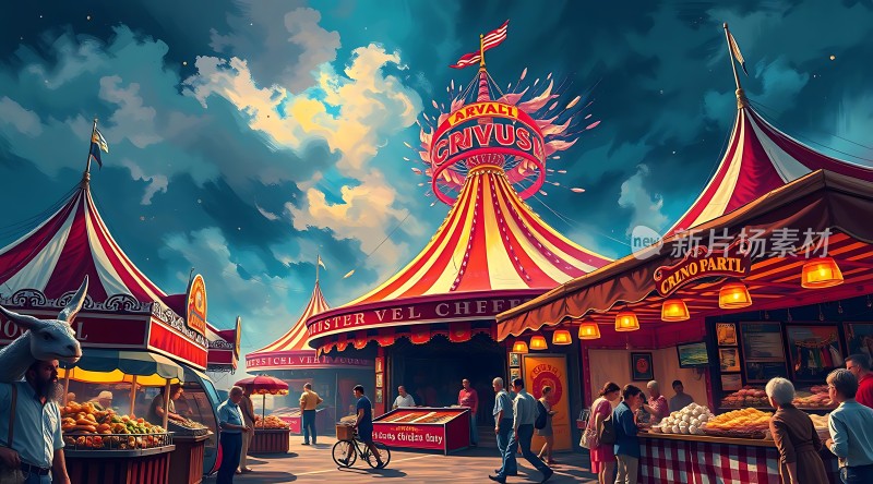 狂欢节上的热闹集市