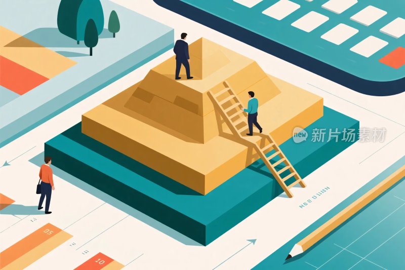 商业团队协作插画