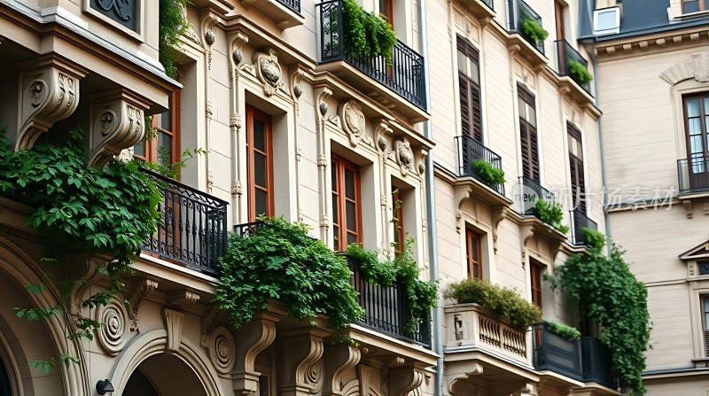 欧式建筑绿意盎然