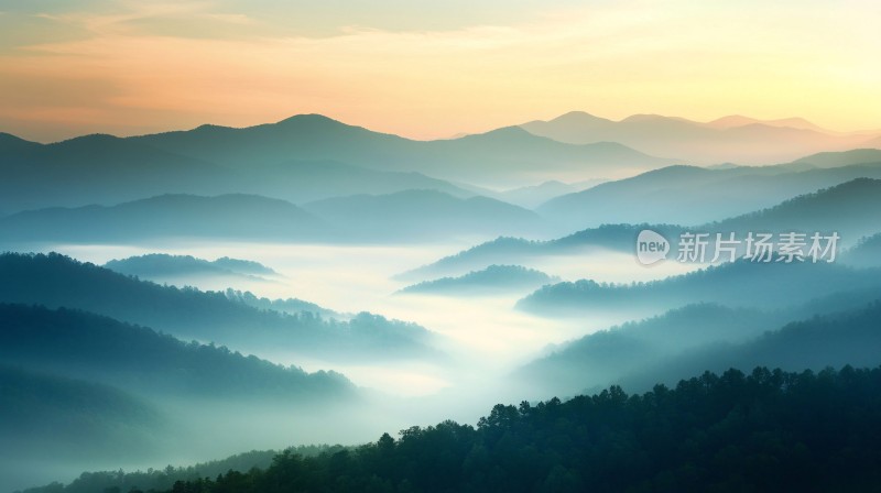 雾色山峦素材