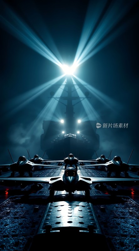 航母起飞战鹰待发