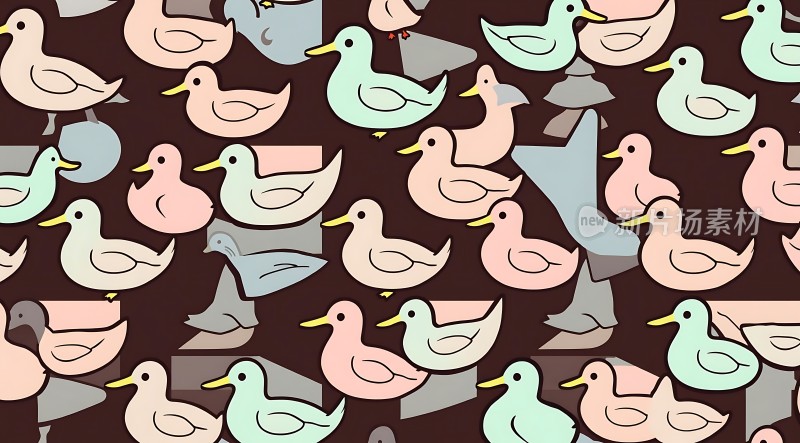 多彩小鸭图案