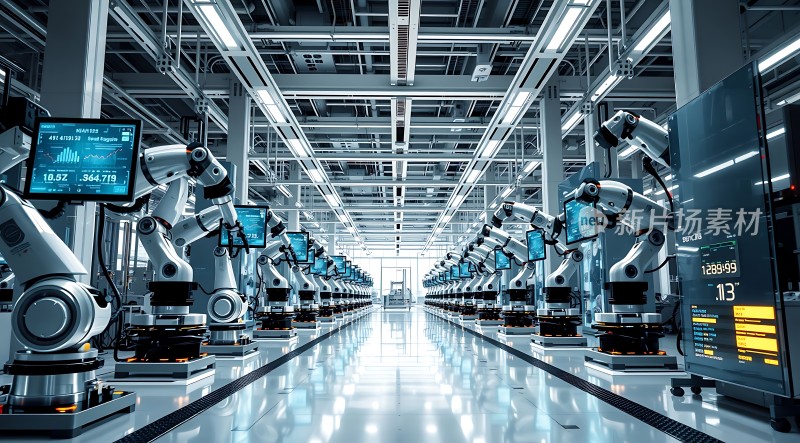 智能工厂机器人生产线高效运作