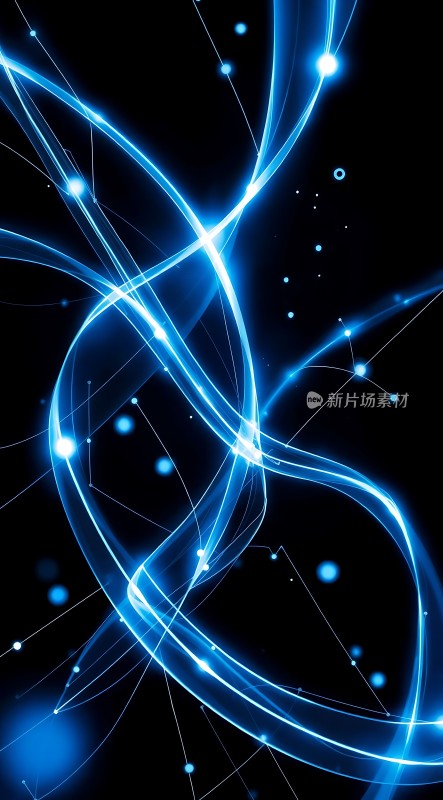 蓝色光束交织的科技感背景