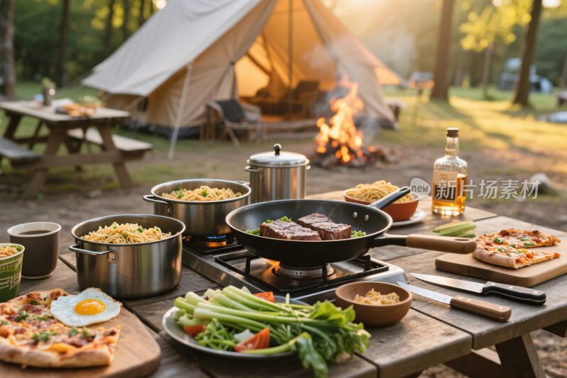 户外露营野餐场景