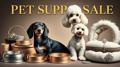 宠物用品大促豪华狗粮碗舒适狗窝等你来抢！