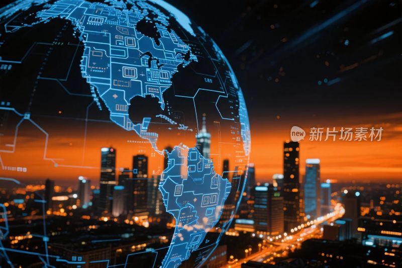 数字化地球与城市夜景