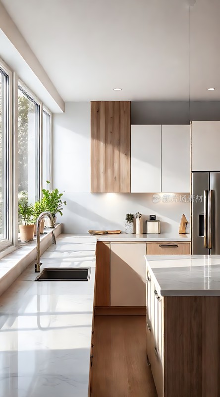 阳光厨房绿意盎然现代简约风格