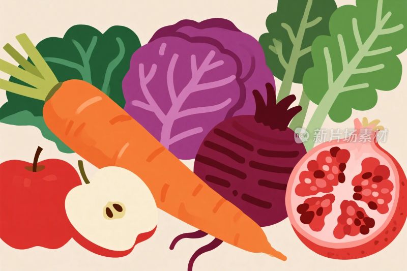 新鲜蔬果插画