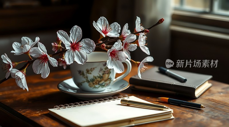 窗边书香伴花影