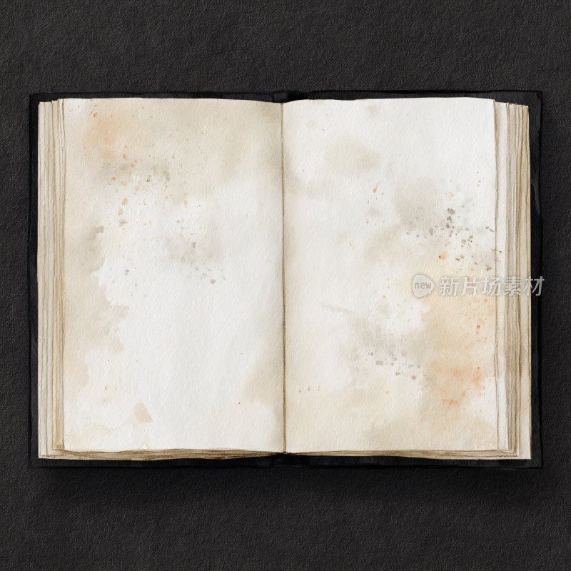 翻开的旧书籍画面