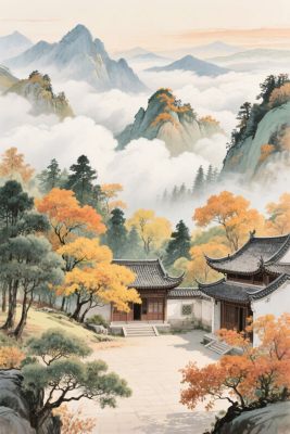 古风山水风景插画