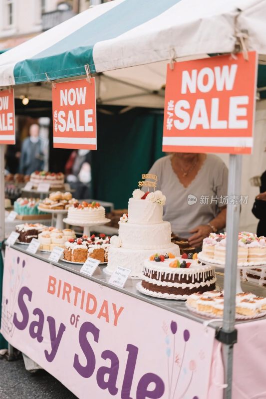 蛋糕售卖集市场景