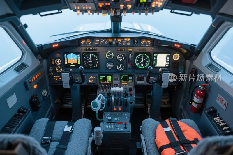 飞机驾驶舱内部场景