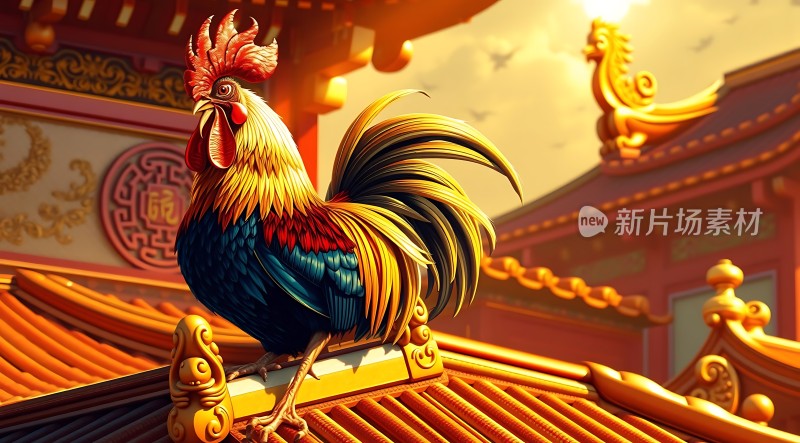 金鸡报晓迎新岁