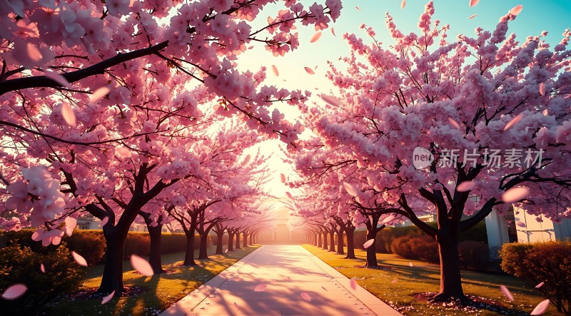 樱花大道上的浪漫时光