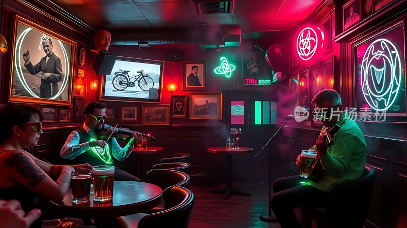 霓虹酒吧里的音乐时光