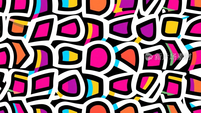 多彩几何形状插画