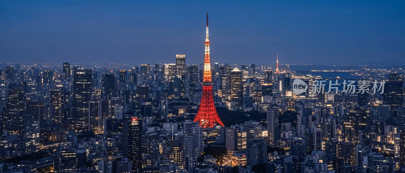 东京都市建筑夜景天际线摄影图