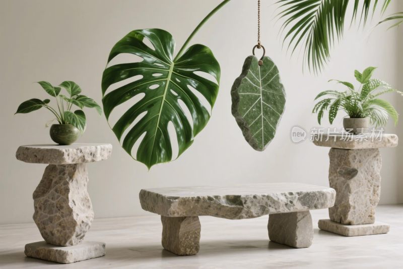 室内绿植石材布置