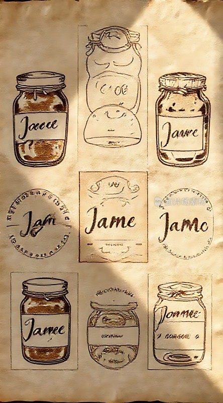 果酱罐子手绘插图集